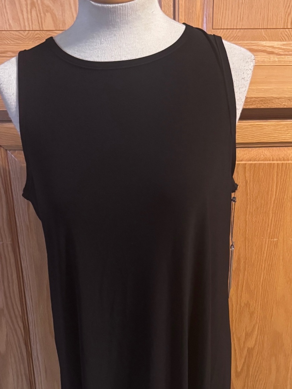 New Vince Camuto Large Black Sleeveless Maxi Dress Slit Classic Casual Comfort